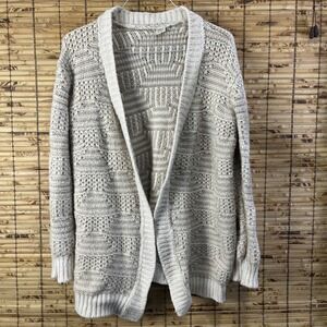 Life is Beautiful Cable Knit Cardigan Sweater Sz S Cream Neutral Grandma Cottage